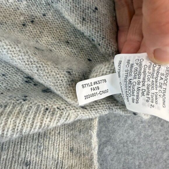 Madewell Women Medium Open Front Donegal Cardigan Pockets Gray Wool Blend Duster - Picture 8 of 12